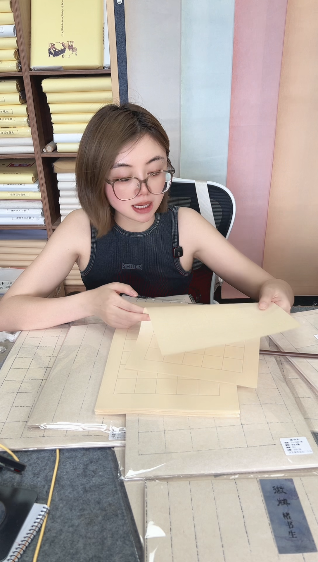 闪~纯手工仿古的【3.5cm格子】半熟入墨怕洇用不了100张