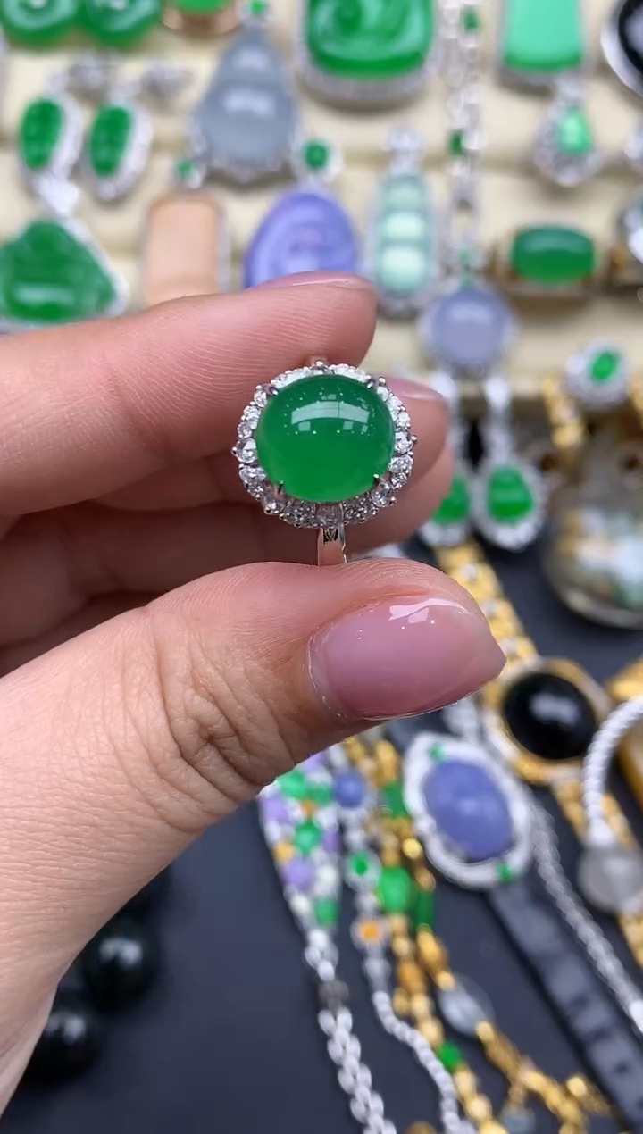 【闪购商品】翡翠戒指18K金镶嵌664-中国好珍宝