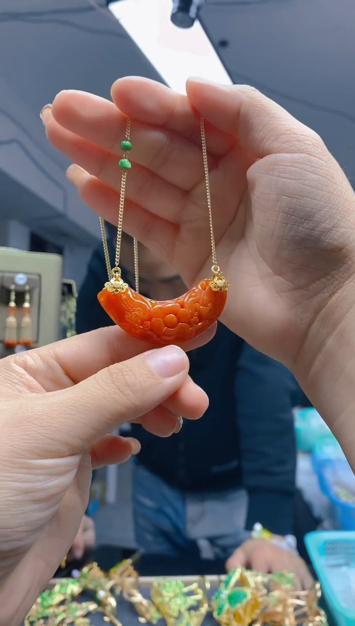 【闪购商品】翡翠耳饰合金0319翡翠锁骨链