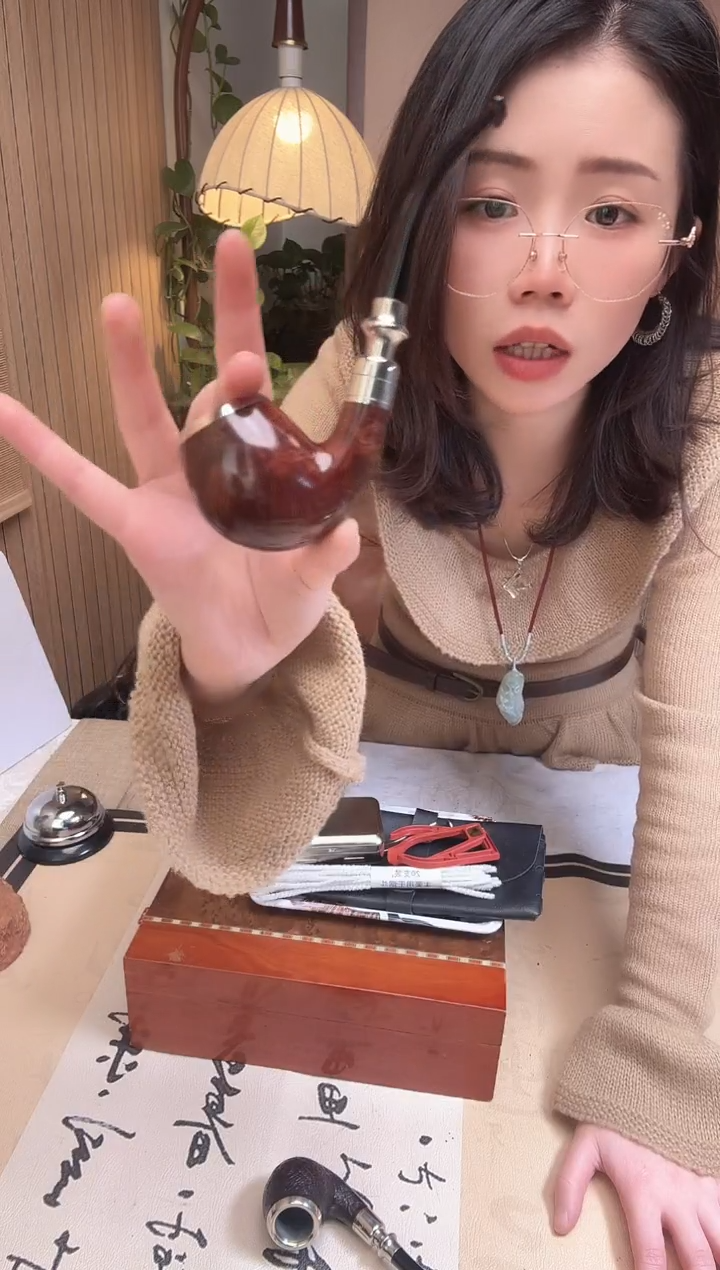 2****喜三圈弯深棕光面