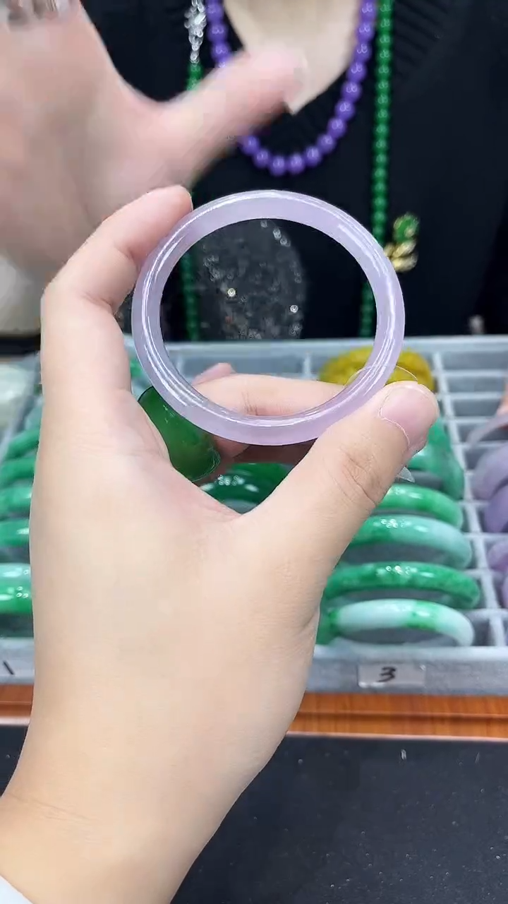 【闪购商品】砖雕s96 粉紫罗兰手镯 圈口57.8