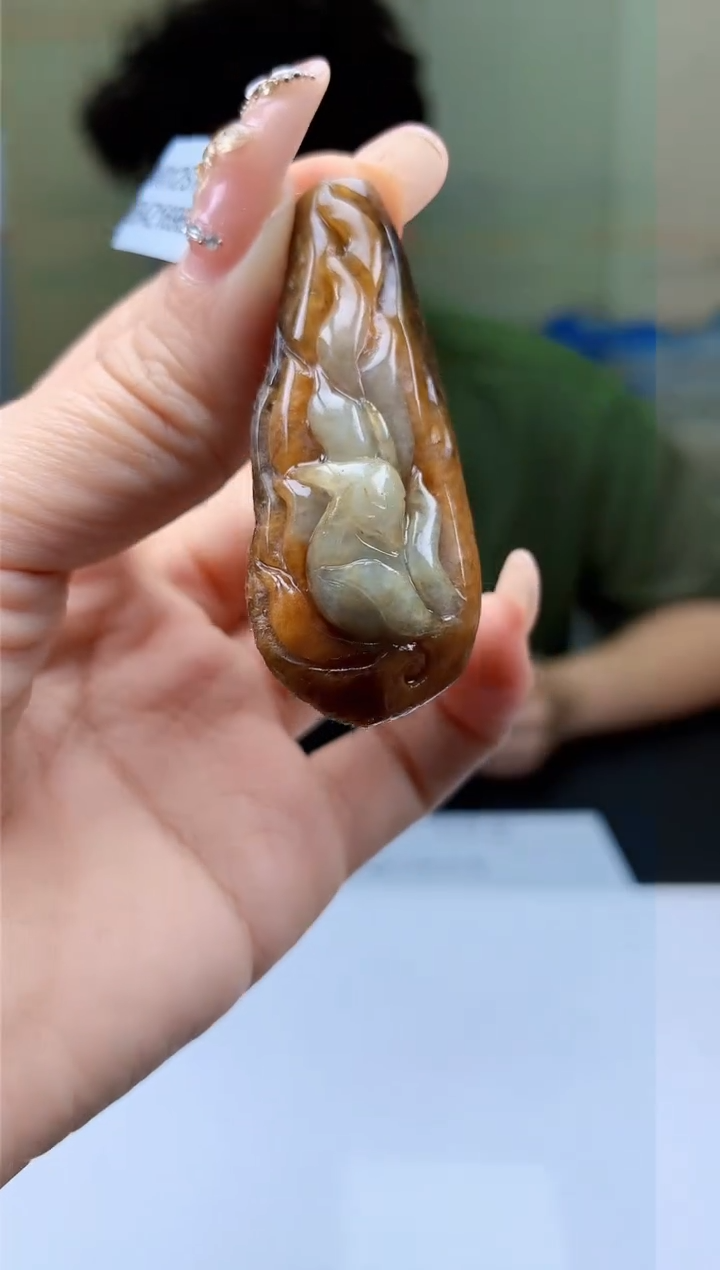 【闪购商品】定制翡翠未镶嵌4688ty-毛货挂件52