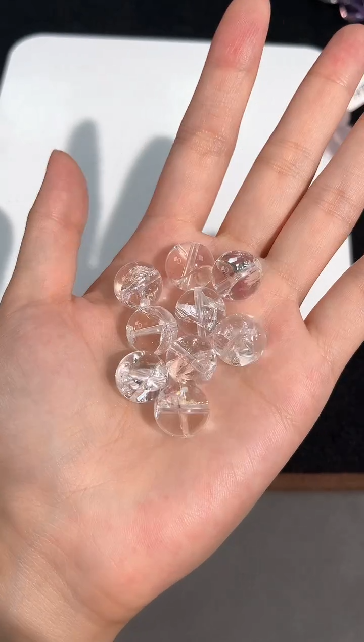 水晶手链未镶嵌33号利姆利亚白阿塞单颗配件13mm