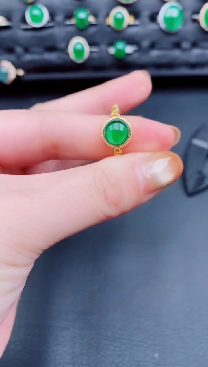 【闪购商品】翡翠戒指银S925镶嵌天然a货翡翠179
