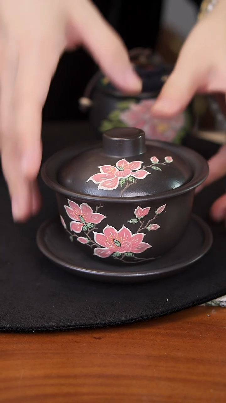 茶壶紫砂石黄盖碗