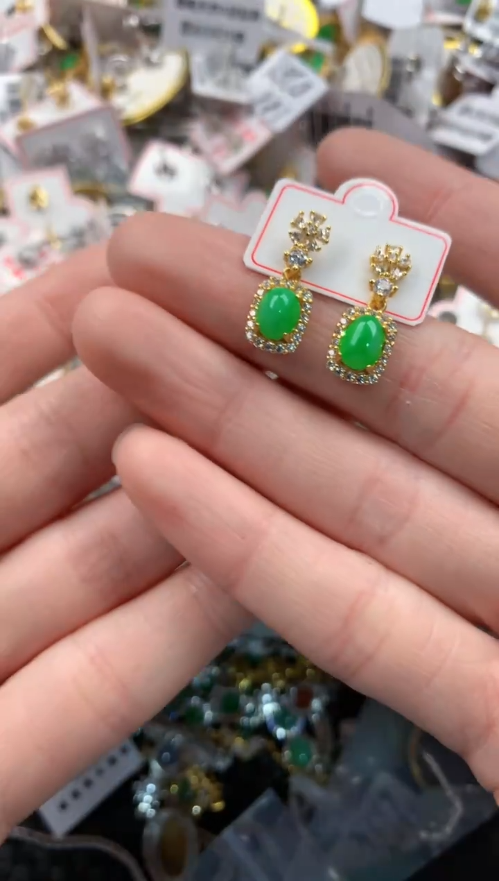 银S925镶嵌戒指翡翠222       2