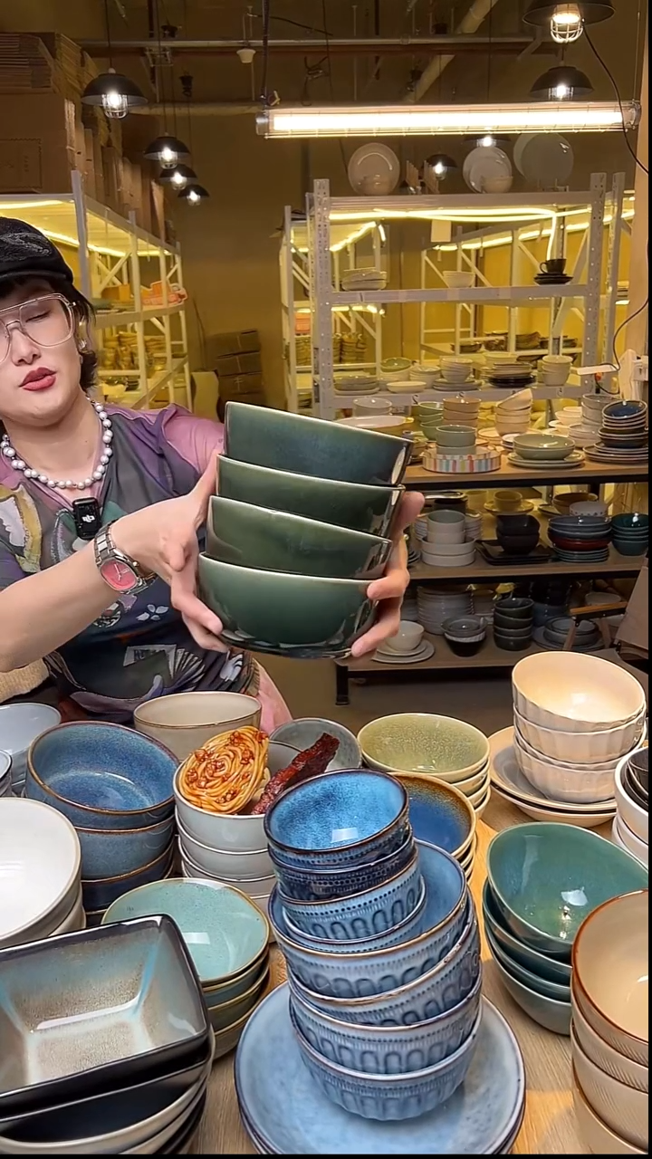 瓷119外贸尾货窑变釉下彩默认微瑕