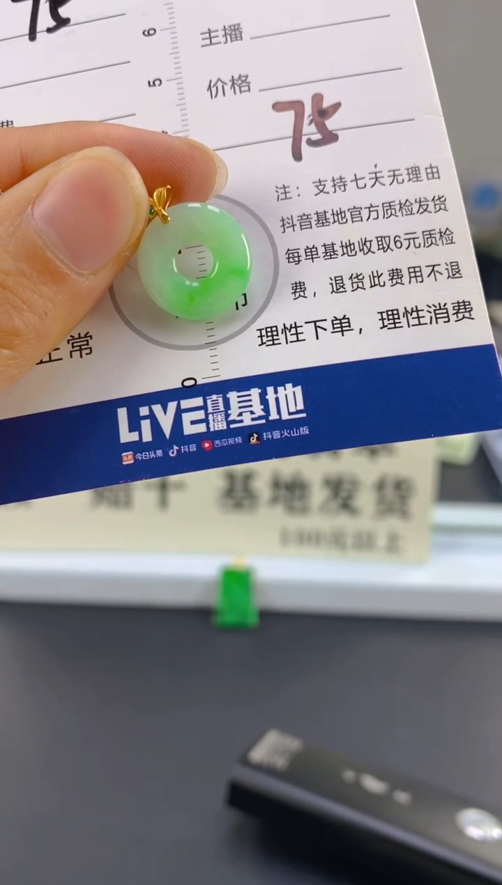 【闪购商品】翡翠颈饰18K金镶嵌天然A货翡翠