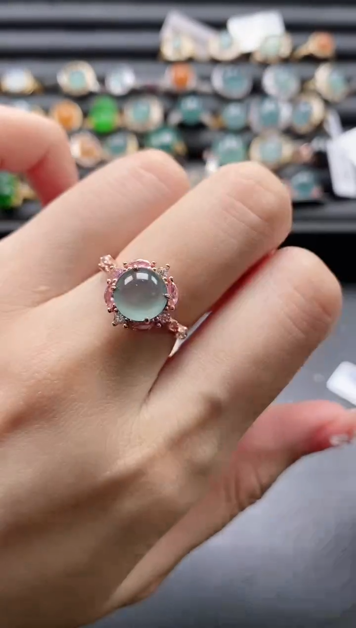 【闪购商品】翡翠戒指银S925镶嵌111111