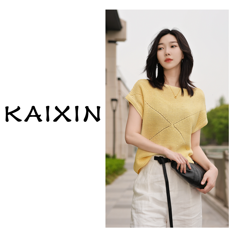 【时尚风】时尚镂空亚麻短袖 KX