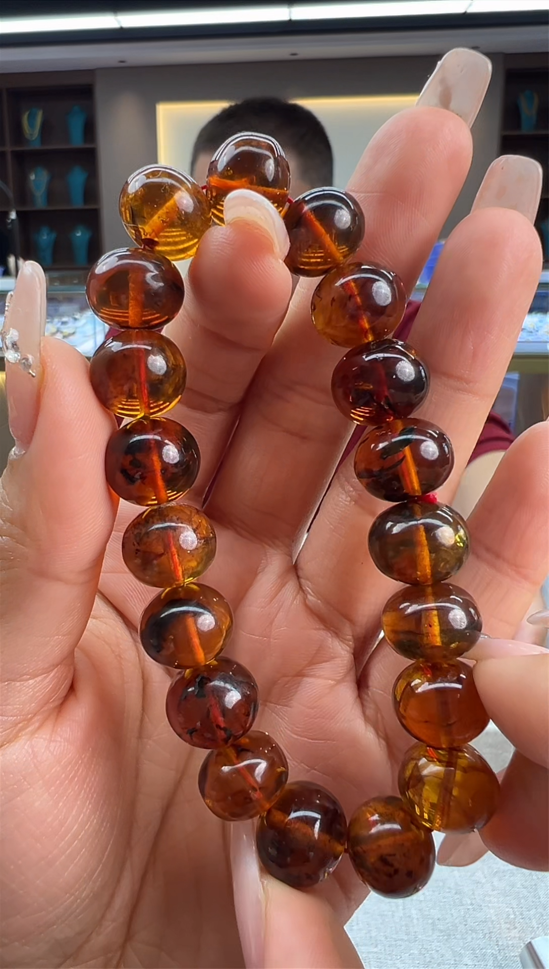 【闪购商品】琥珀手链未镶嵌71秒拍号12mm