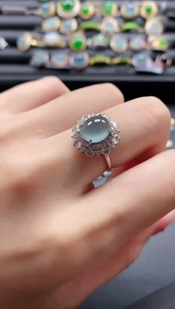 【闪购商品】翡翠戒指银S925镶嵌1111