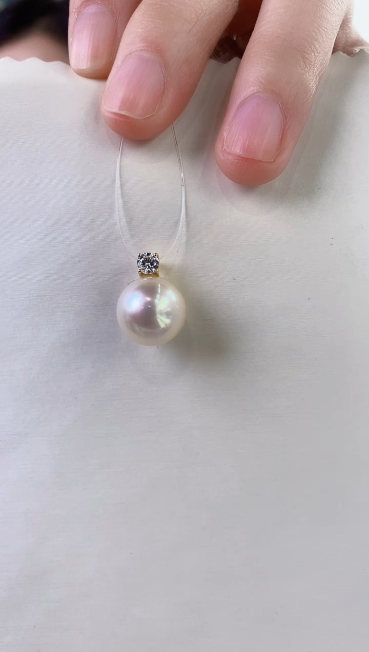 【闪购商品】海水珍珠吊坠(不含链)18K金镶嵌12-13海水珍珠吊坠