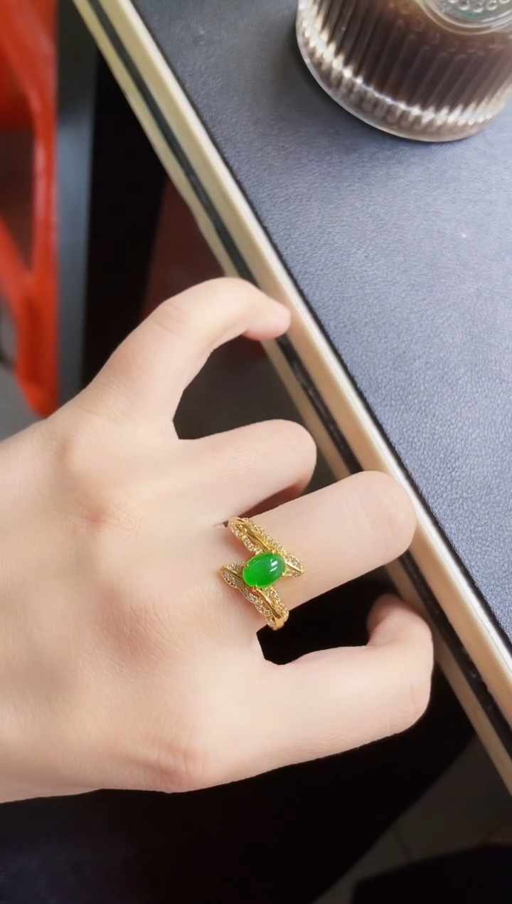 【闪购商品】翡翠戒指银S925镶嵌54841564