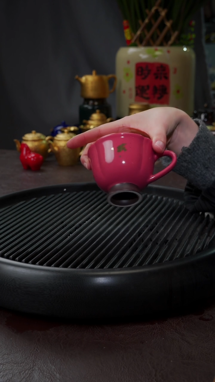 【闪购商品】杯【宜景窑冰莓粉鎏金】海棠马克杯