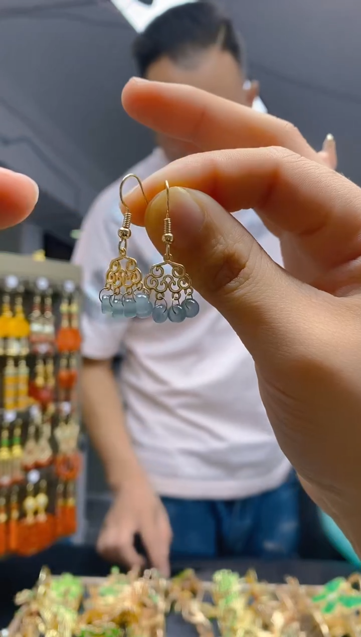 【闪购商品】翡翠耳饰合金0387翡翠耳钩