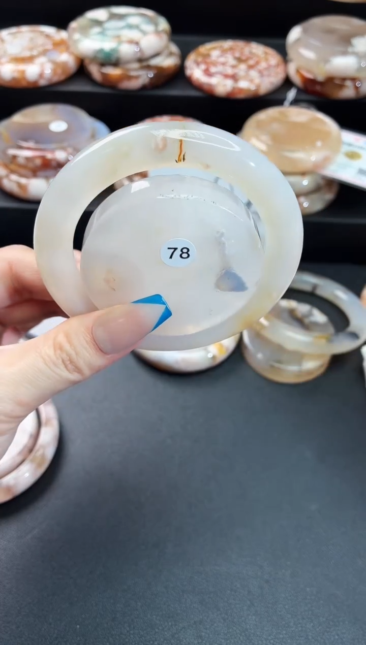 手镯玛瑙/玉髓未镶嵌石英质玉57圈56/57带(赠送镯心)