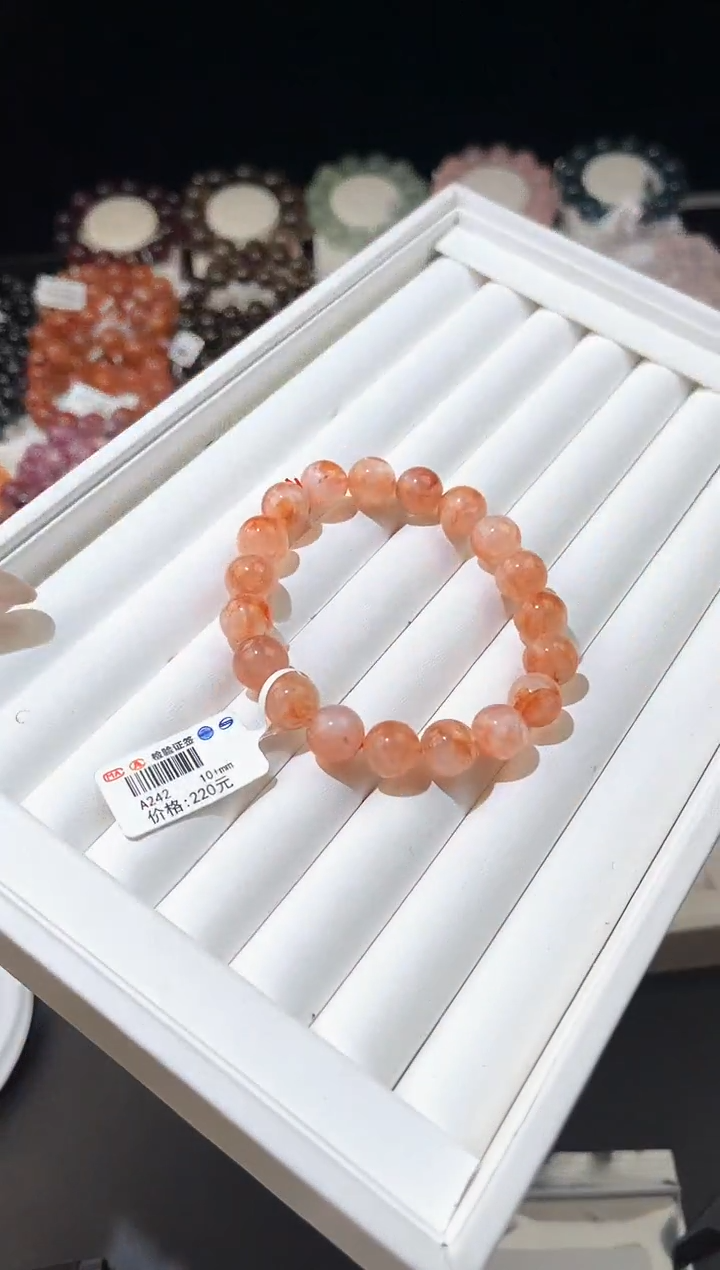 【闪购商品】水晶手链未镶嵌多样性发一红胶花10mm