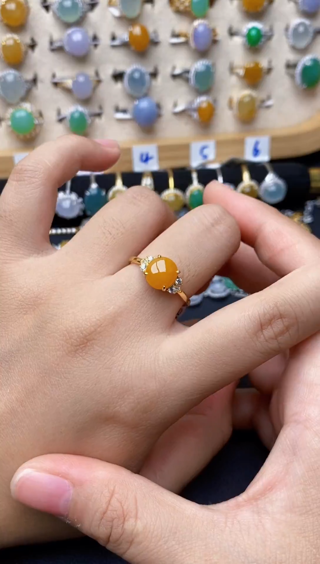 银S925镶嵌戒指翡翠7242