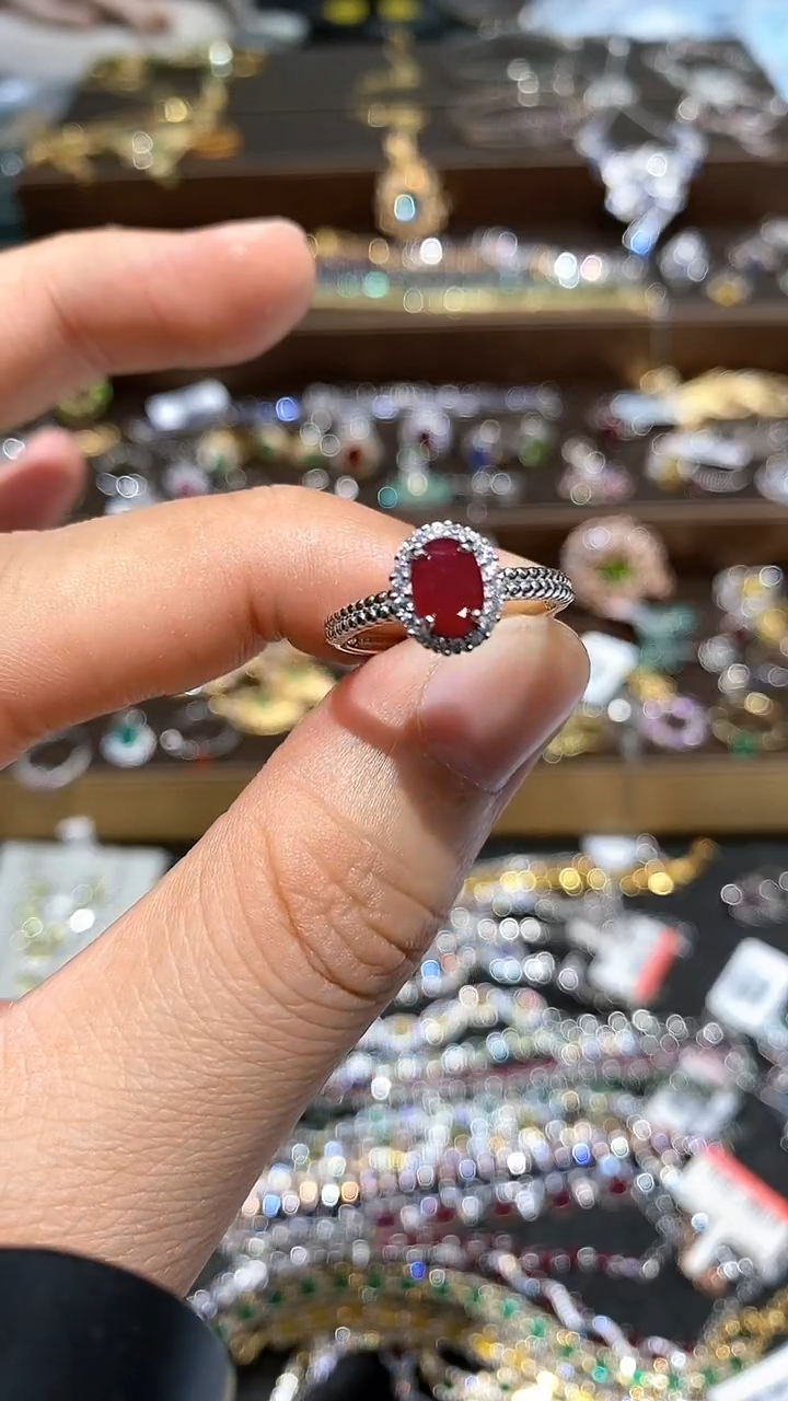 【闪购商品】红宝石戒指银S925镶嵌戒指