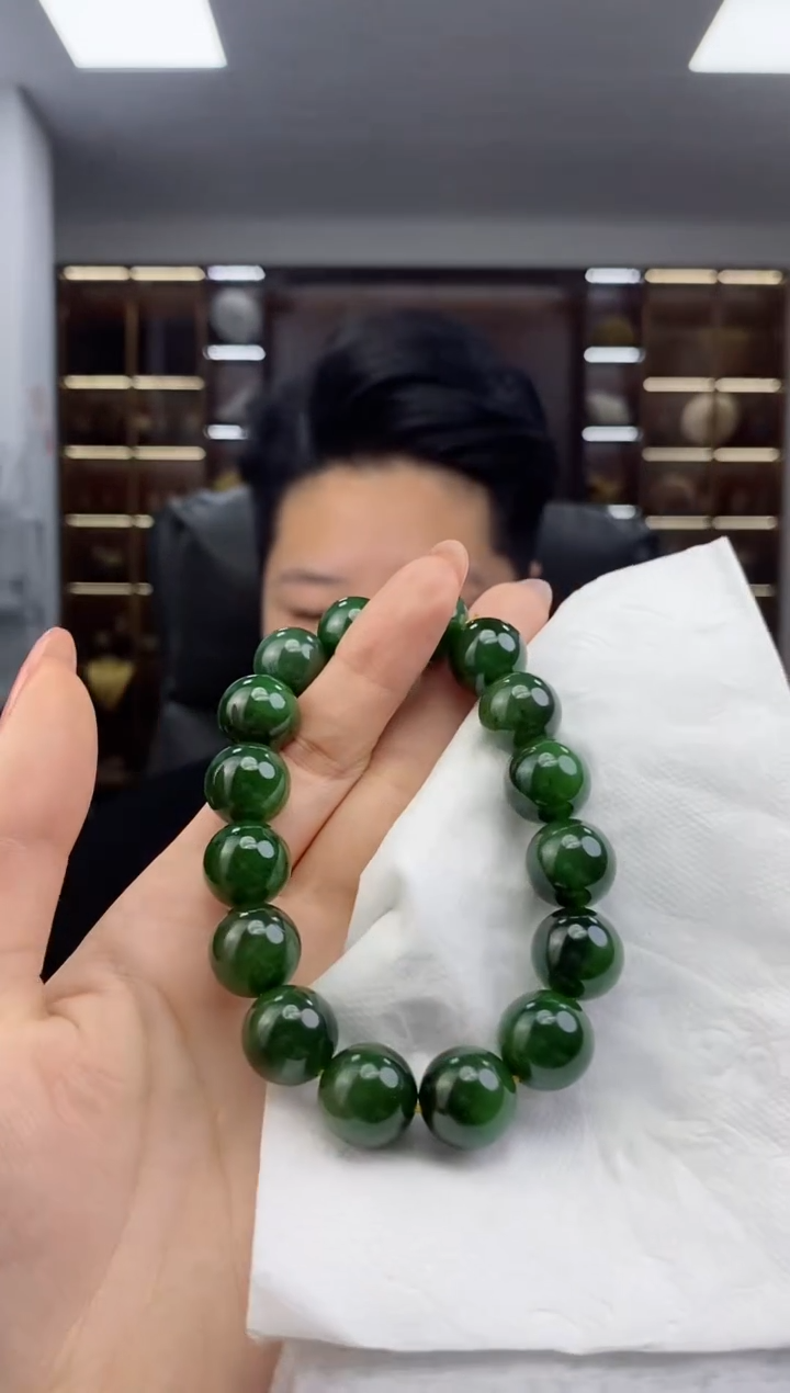 【闪购商品】和田玉手串未镶嵌圆珠卡14