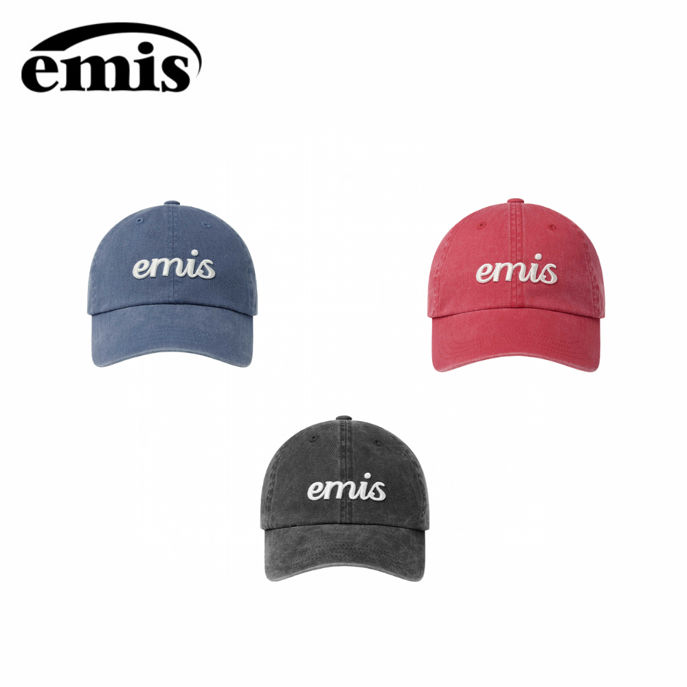emis帽子染料手写体棒球帽鸭舌帽休闲软顶时尚百搭【木子】