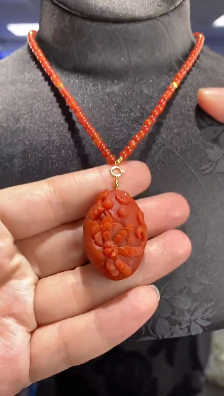 颈饰未镶嵌南红玛瑙G08917