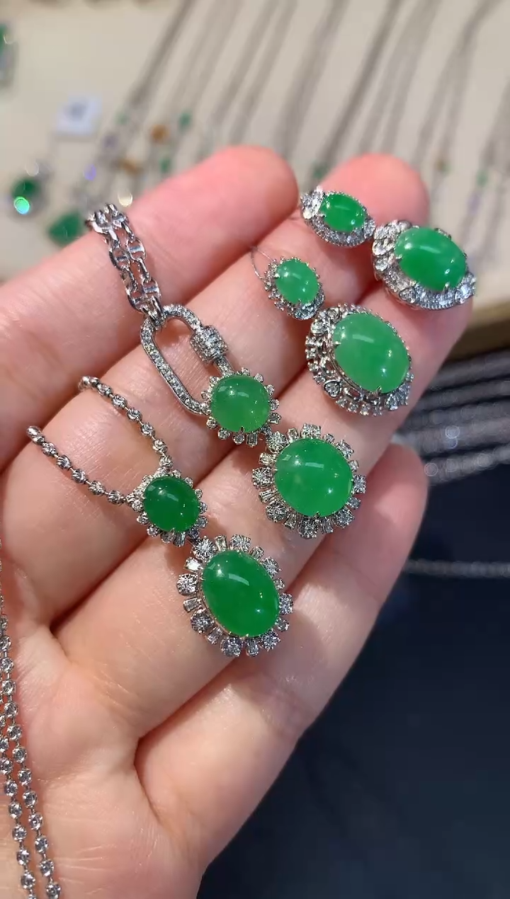 翡翠吊坠-多样性发一件-18K金镶嵌-JK003|CXQ21