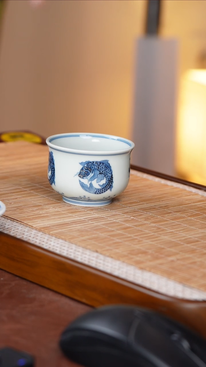 手工手绘青花主人杯