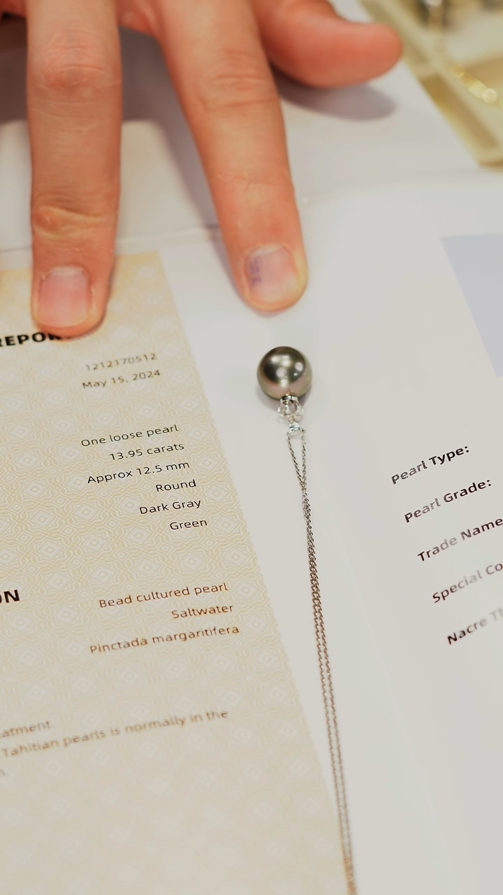 【闪购商品】海水珍珠吊坠(赠链)18K金镶嵌皇冠吊坠12-13M