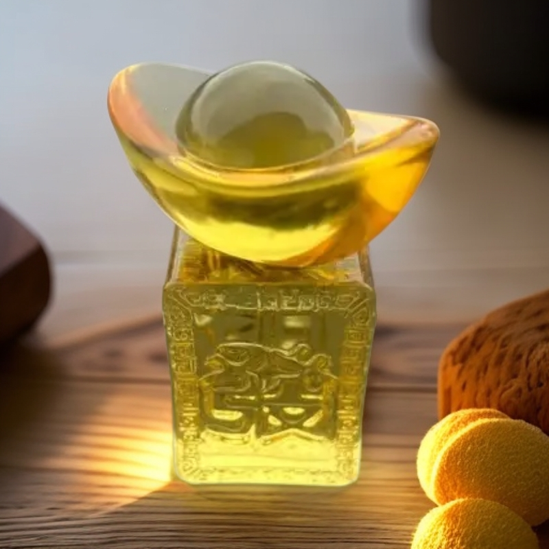 水晶元宝创意解压手把件家居装饰招财开业乔迁礼品金色黄色黄色