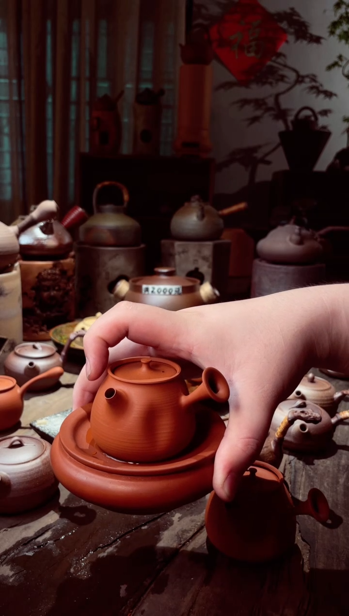 壶潮州纯手工鸡蛋黄红泥泡茶壶120ml