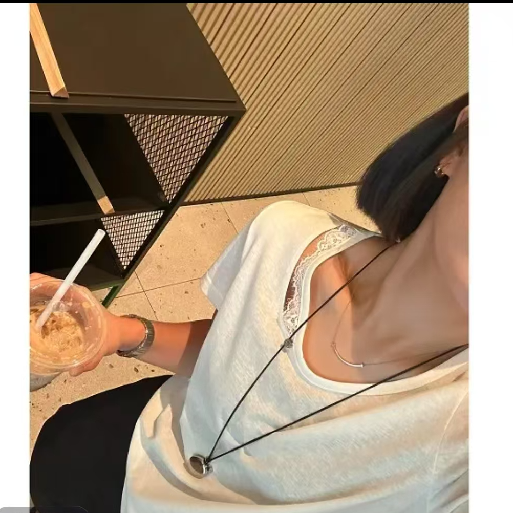 胖MM大码女装小心机镂空蕾丝拼接冰感雪花棉圆领正肩短袖T恤X623