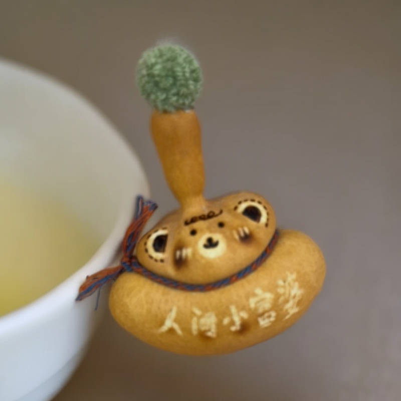 甜趣萌绘绒顶灵葫文玩手把件