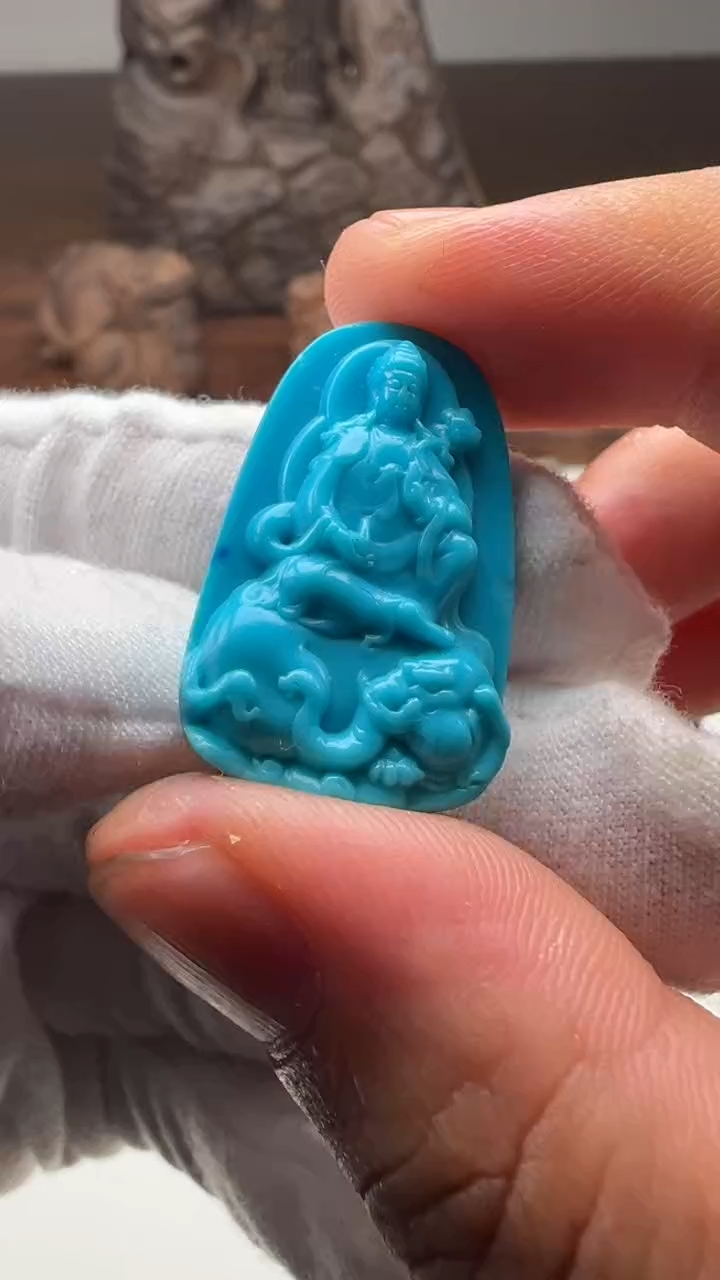 绿松石未镶嵌吊坠(不含链)绿松石雕刻吊坠玉化