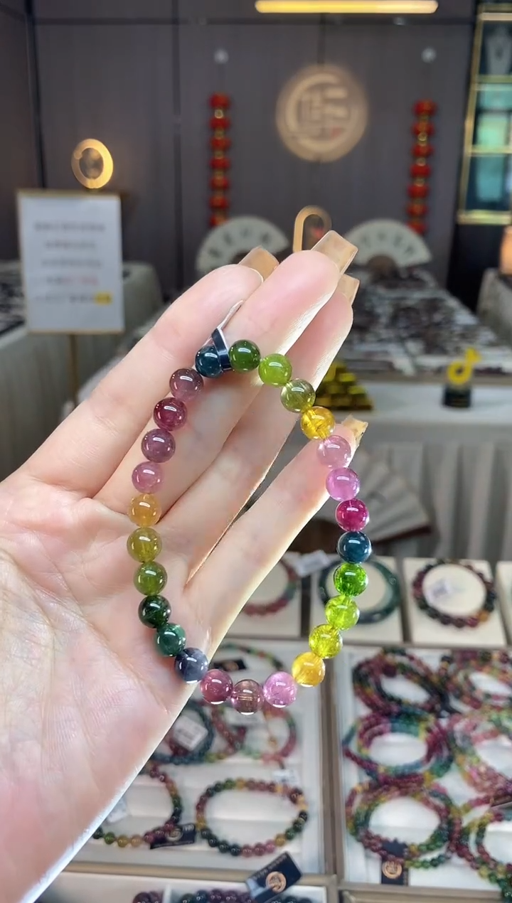 未镶嵌老矿碧玺单圈手串7mm+碧玺dan多样性发货一条