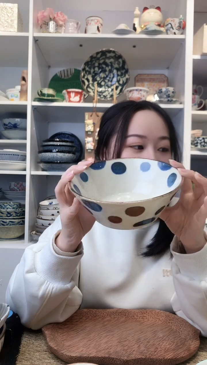 陶瓷【微瑕】粗陶秋收平底汤碗17cm