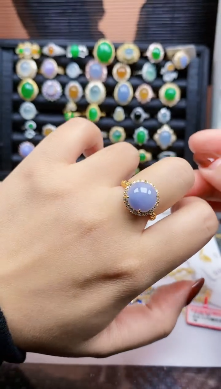 银S925镶嵌戒指翡翠116