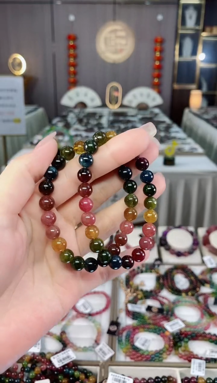 老矿碧玺单圈手串8mm+未镶嵌碧玺hon多样性发货一条