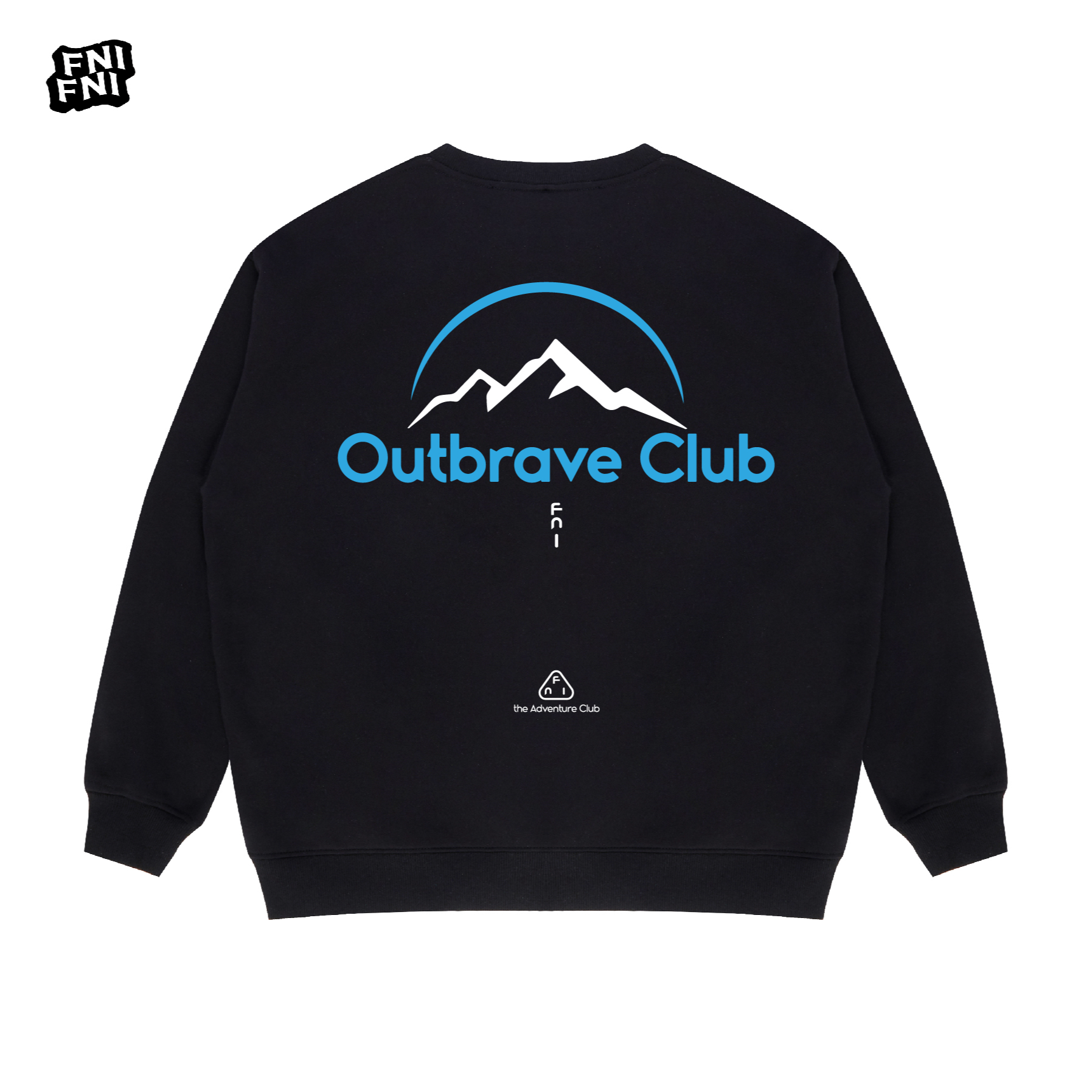 FNI黑标（雪山光辉）户外美式重磅圆领卫衣男女同款长袖加绒胶浆