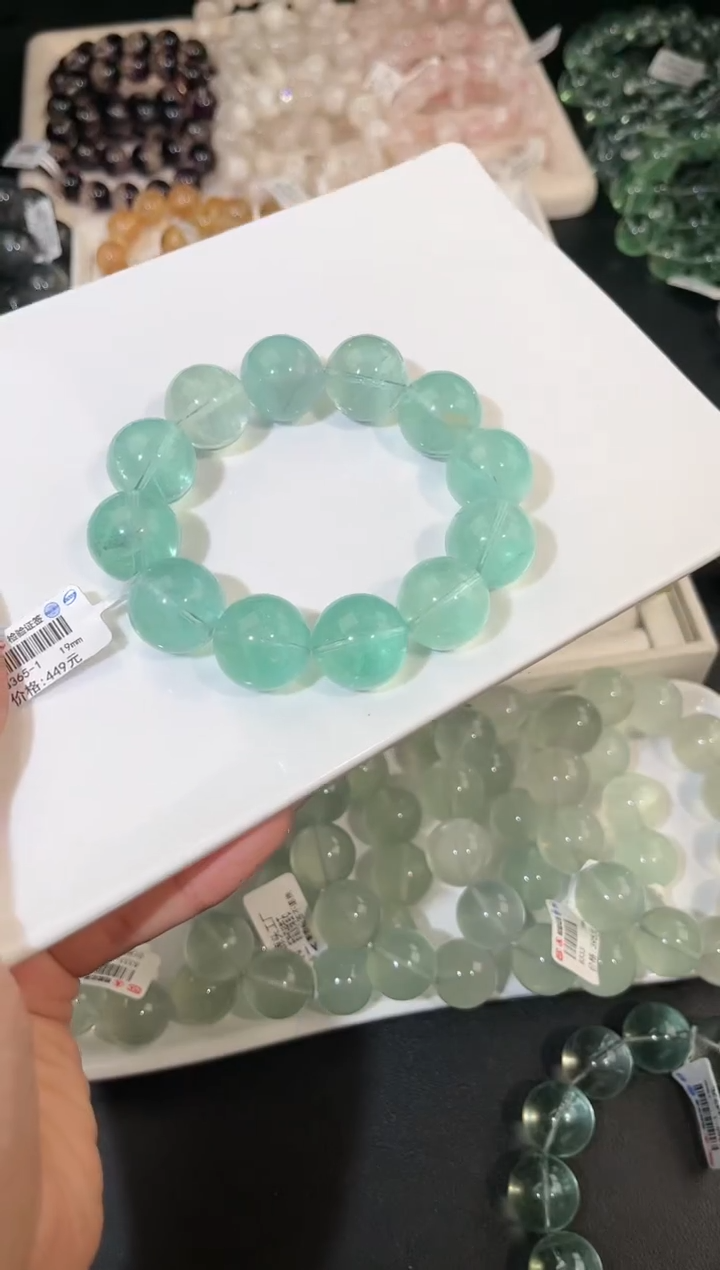 手链未镶嵌萤石多样性发一薄荷曼波19mm