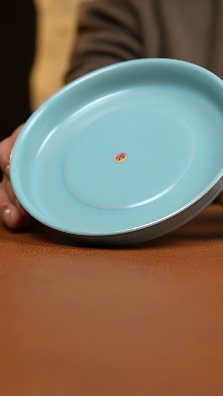 壶低****错仿古天青17.5口壶承微瑕55