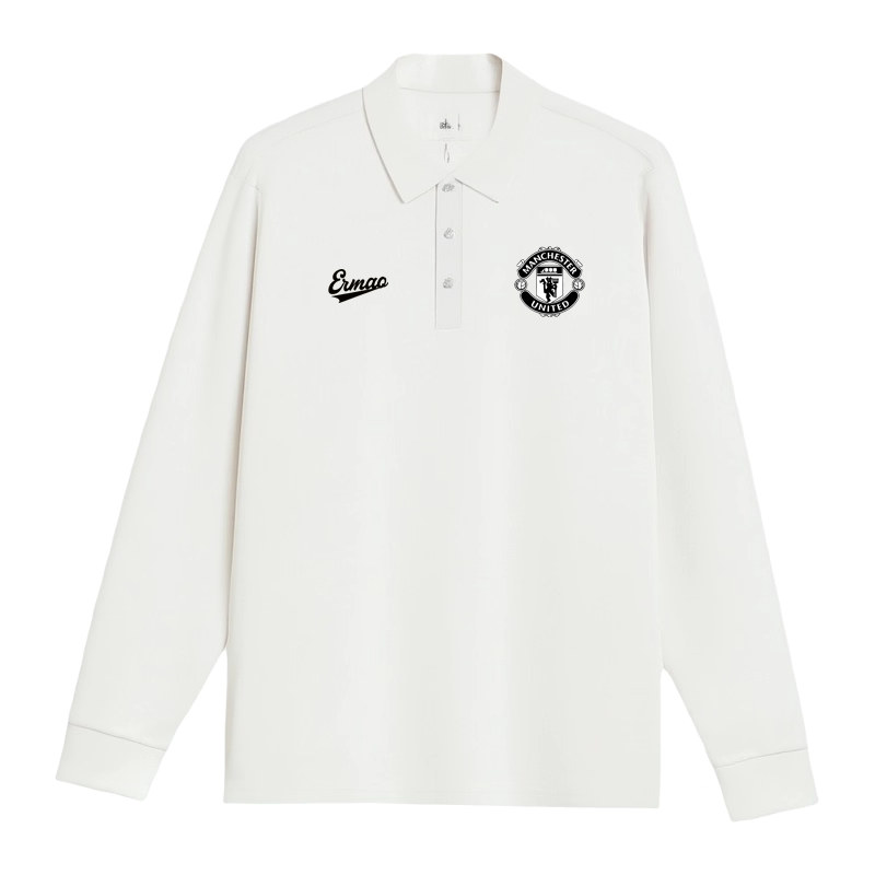 长袖POLO原创红魔英超曼联简约足球重磅230g男女款二毛球迷集合店