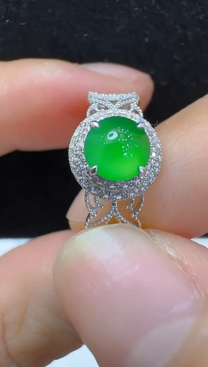 翡翠戒指18K金镶嵌多样性团购发一件