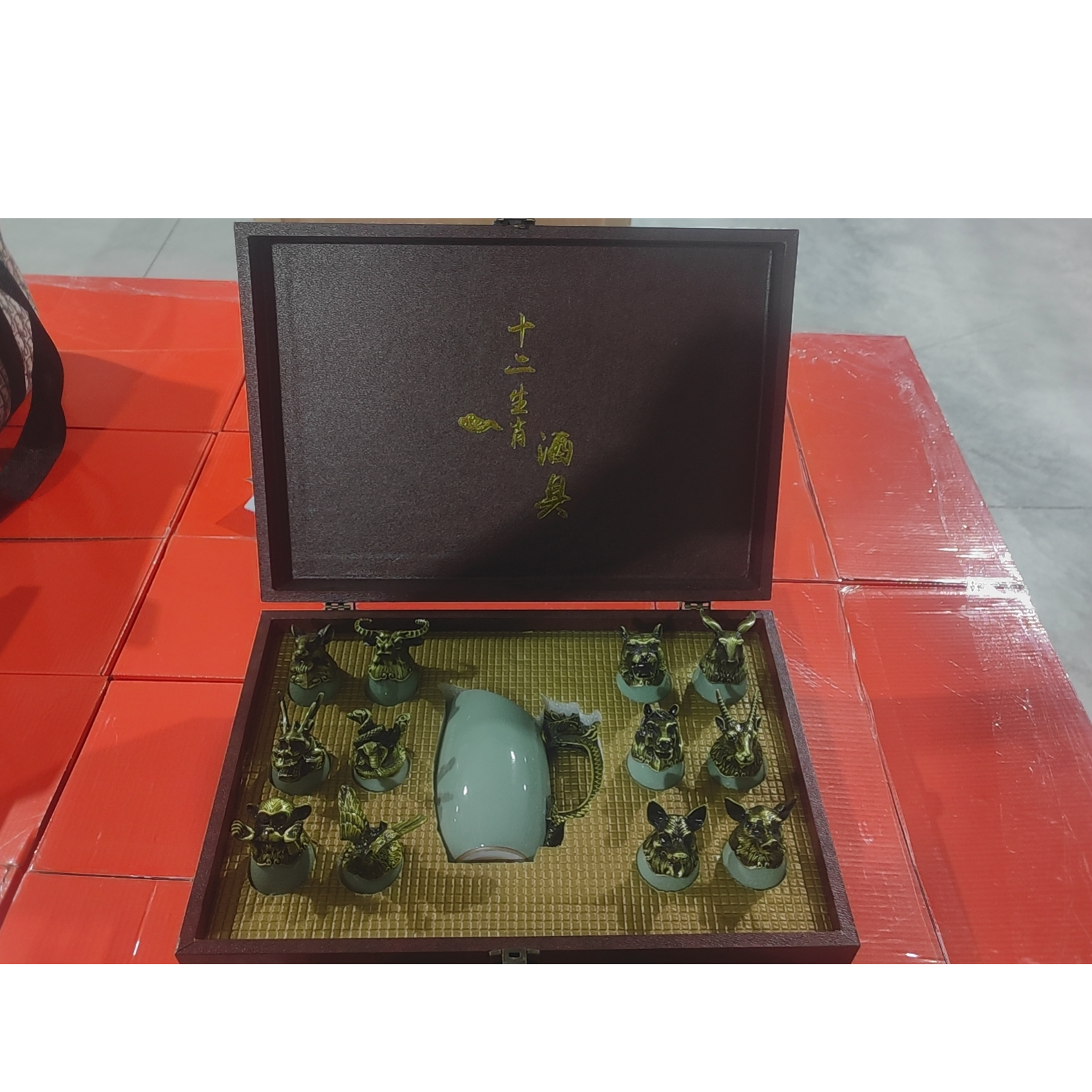 简约中式酒具套件茶杯描金酒具精美青瓷zj