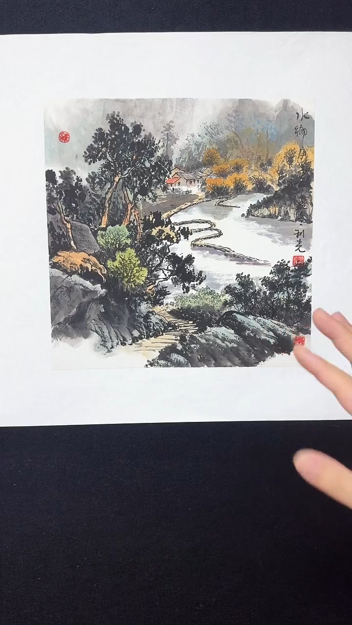 【闪购商品】国画斗方绘画水乡