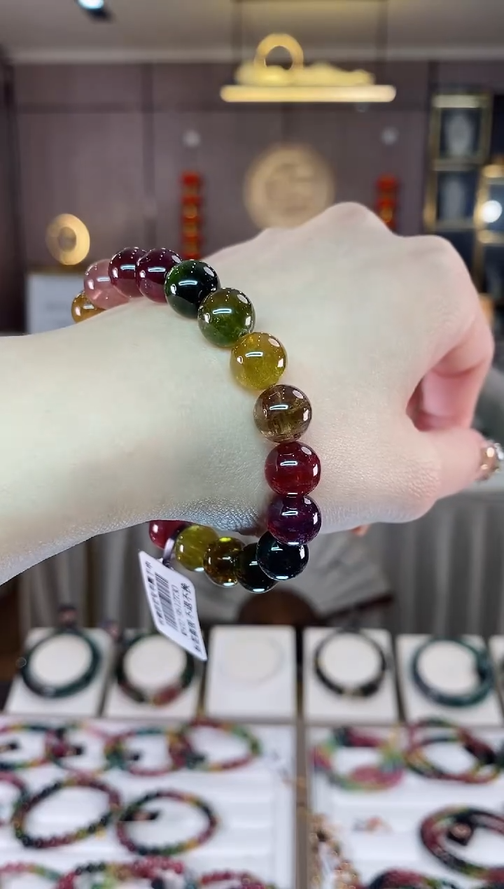 【闪购商品】碧玺单圈手串9mm+未镶嵌一物一证dan