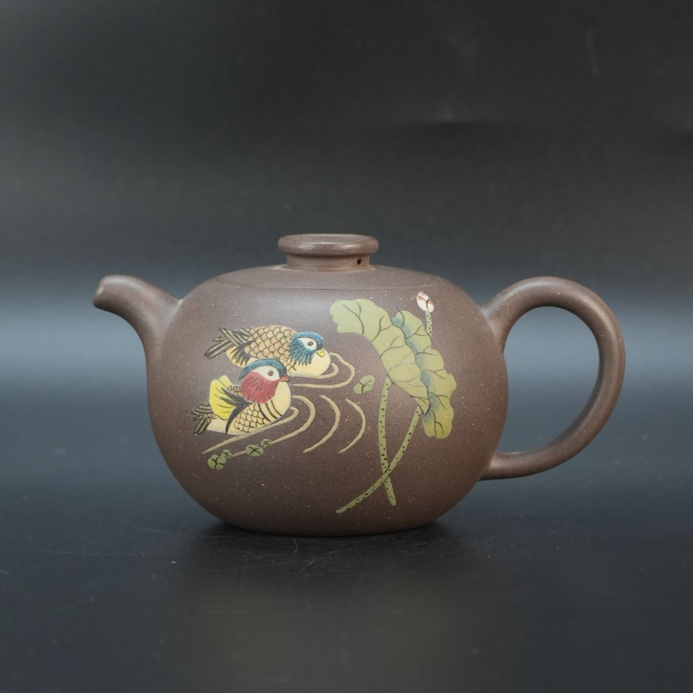 lot20602 658 范淑霞 紫砂天青泥鼓腹壶（300cc）