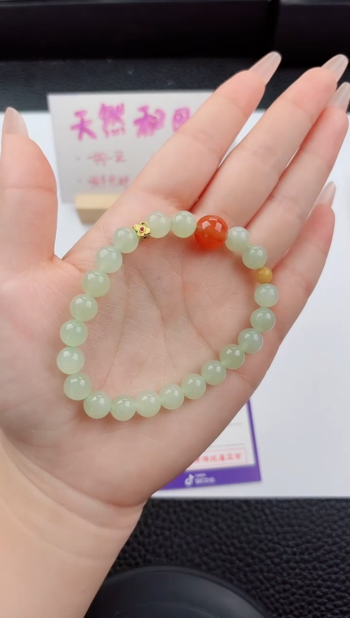 未镶嵌手串和田玉嗨购微色差T1006