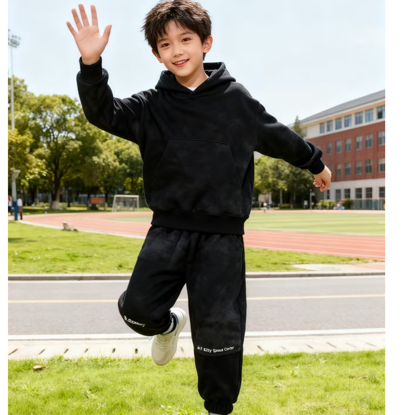 19556高端专享儿童冬季加绒休闲裤灰色